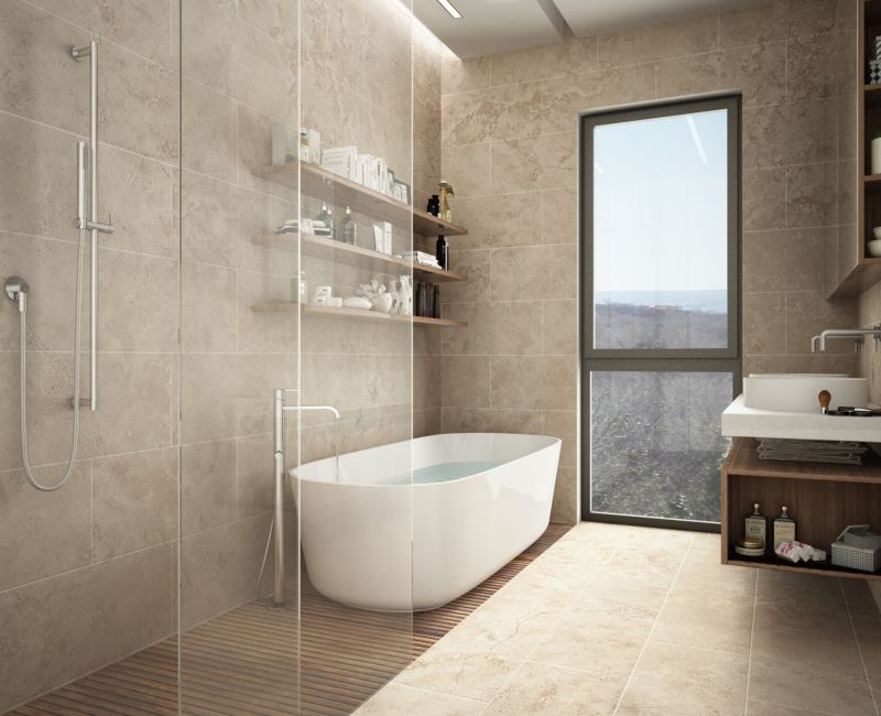 Bathroom with Stone Tiles